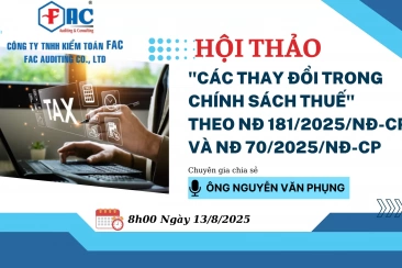 HỘI THẢO: CÁC THAY ĐỔI TRONG CHÍNH SÁCH THUẾ NĂM 2025